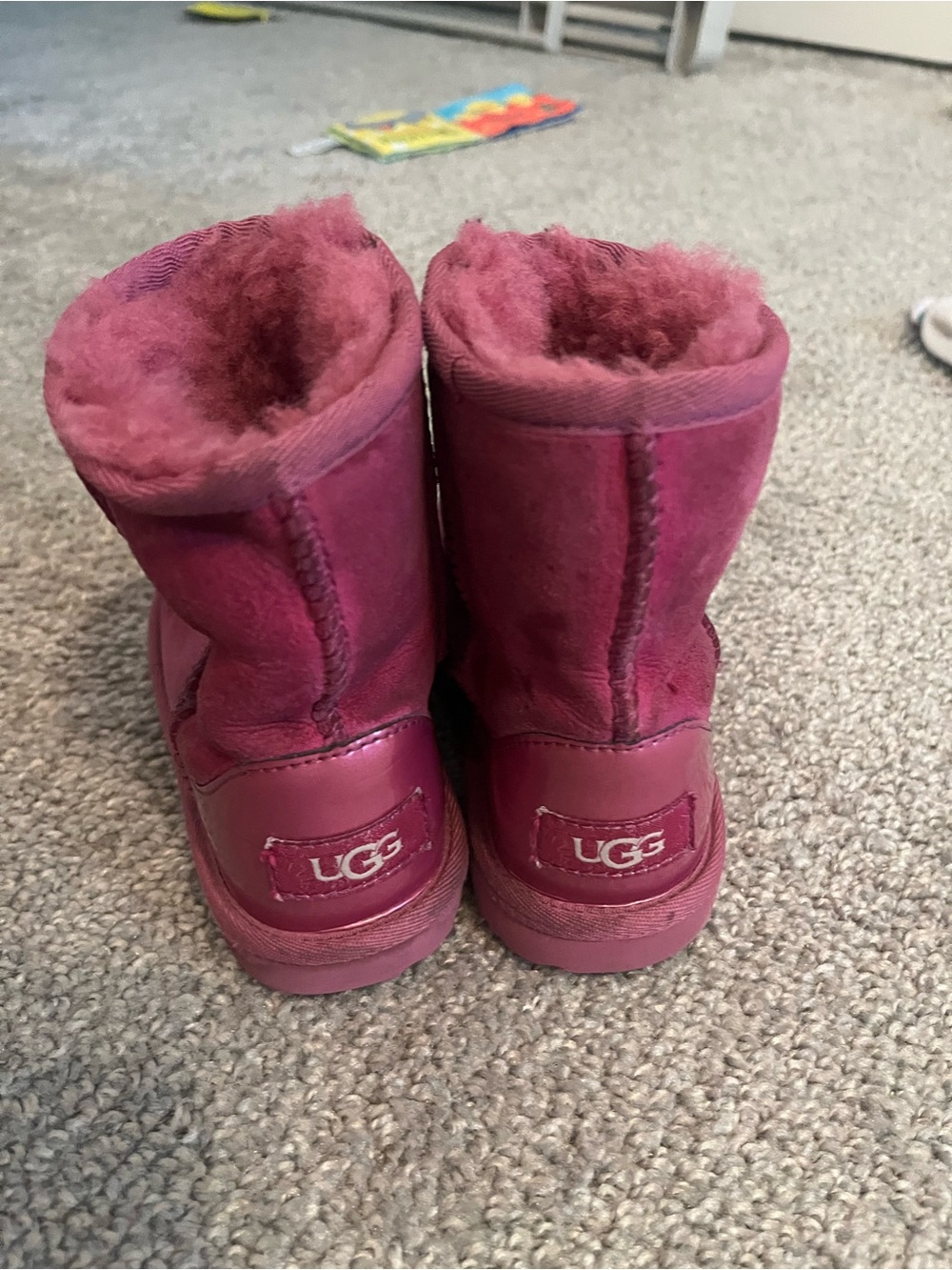 UGG Short Shearling Boots in Plum